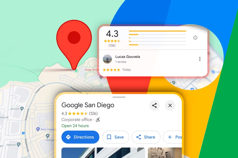 google maps screen showing a review